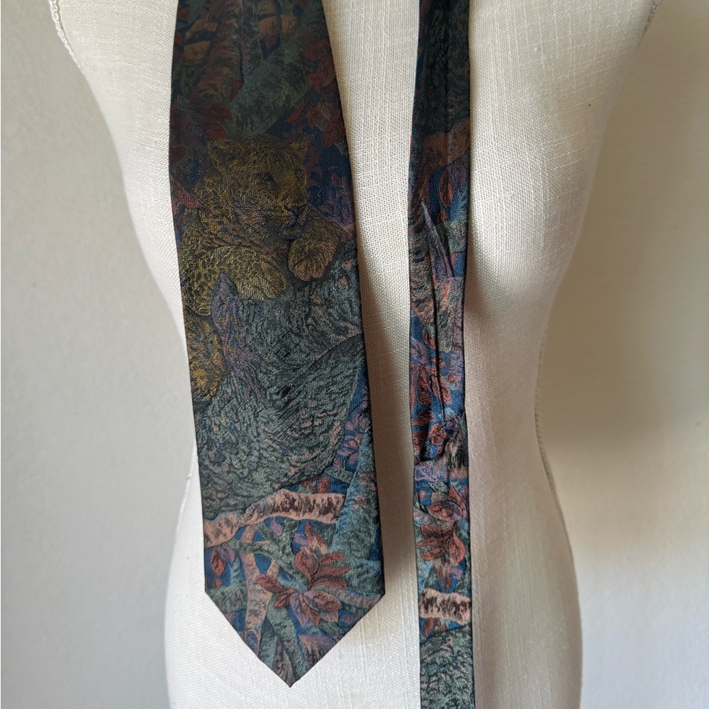 Dior Multicolor Jungle Pattern Tie - image 1